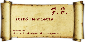 Fitzkó Henrietta névjegykártya