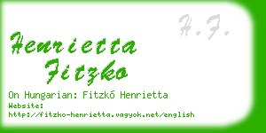 henrietta fitzko business card